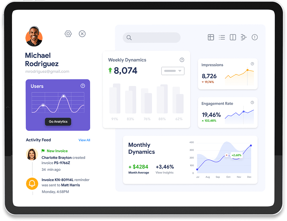 Website Designing & Development interface and delivery preview